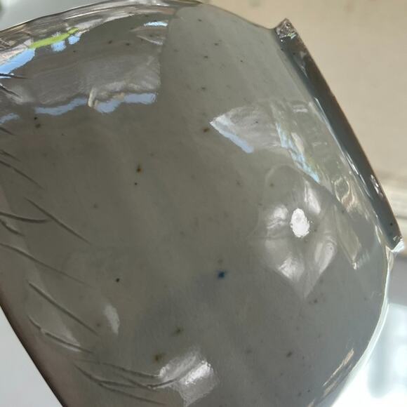 Studio Art Pottery Handmade Bowl Speckled Gray W/ Glossy Finish Signed By Anne C - Picture 6 of 16